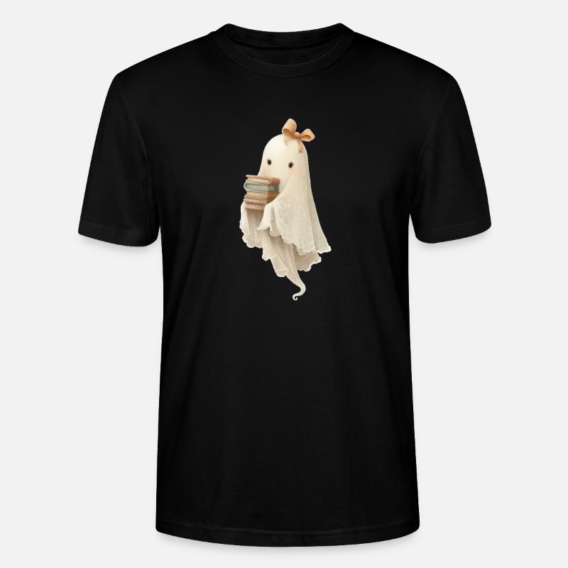 Geist mit Büchern - Stanley/Stella Unisex Bio-T-Shirt CRAFTER - Schwarz