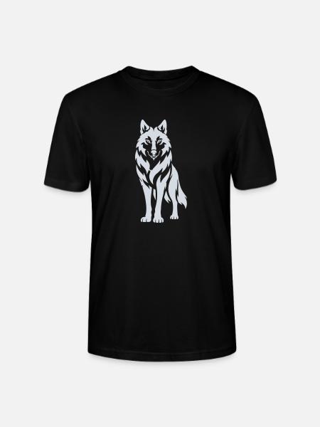 Wolfs Silhouette Kontrastdesign - Stanley/Stella Unisex Bio-T-Shirt CRAFTER - Schwarz