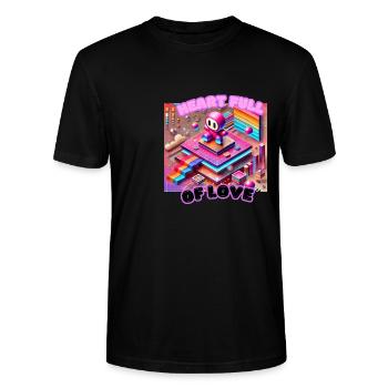 Heart Full of Love - Stanley/Stella Unisex Bio-T-Shirt CRAFTER - Schwarz - Vorne - Alina (178cm) & Michal (187cm)