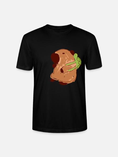 Capybara,backpack,turtle,capybara - Stanley/Stella CRAFTER Unisex Organic T-Shirt - black