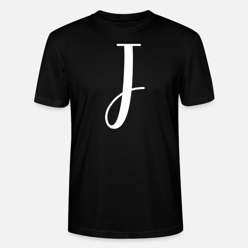 Calligraphie, initiale J - T-shirt bio CRAFTER Stanley Stella Unisexe - noir