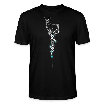 Harry Potter Doe Patronus - Stanley/Stella CRAFTER Unisex Organic T-Shirt - black - Front - Alina (178cm) & Michal (187cm)