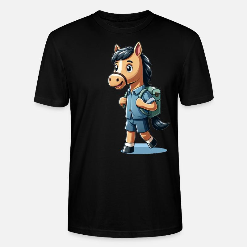 Mignon cheval d’écolier - T-shirt bio CRAFTER Stanley Stella Unisexe - noir