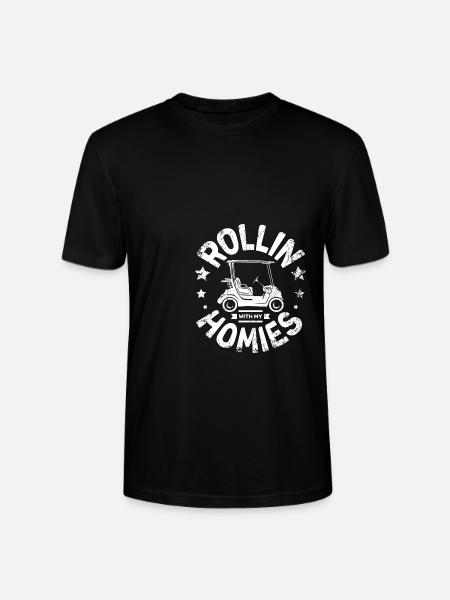 Rollin with my homies golf cart - Stanley/Stella CRAFTER Unisex Organic T-Shirt - black