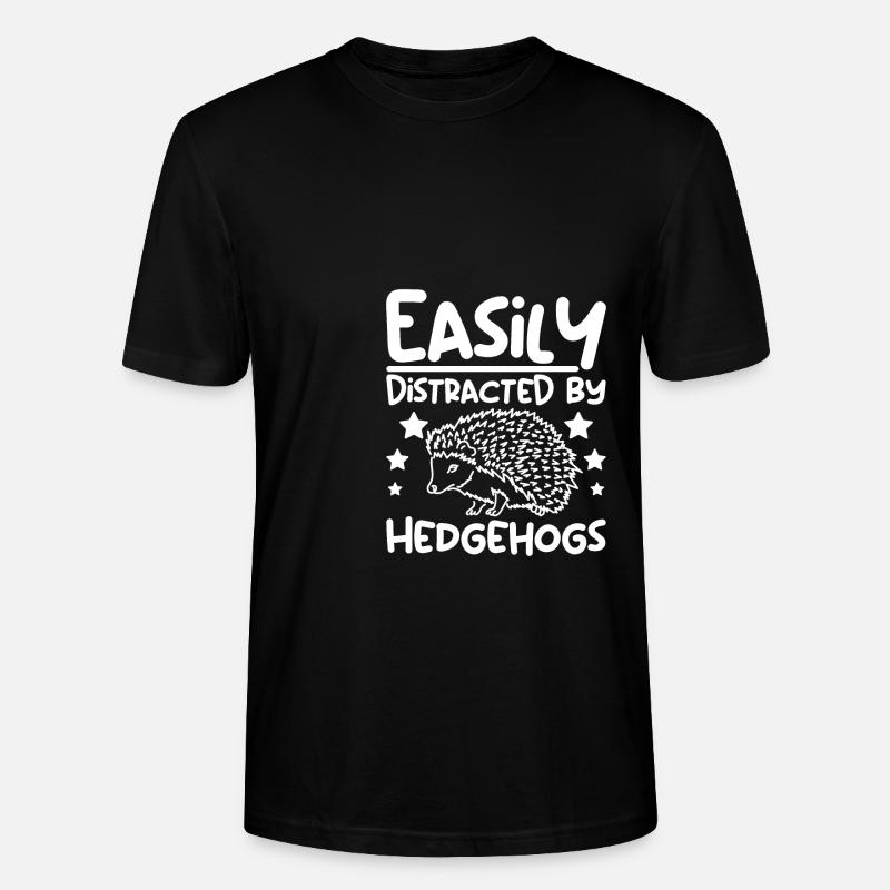 Easily distracted by hedgehogs - Stanley/Stella CRAFTER Unisex Organic T-Shirt - black