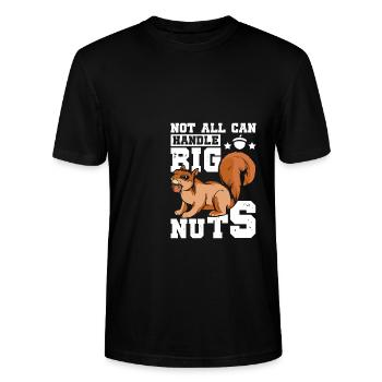 Funny Squirrel not all can handle big nuts - Stanley/Stella CRAFTER Unisex Organic T-Shirt - black - Front - Alina (178cm) & Michal (187cm)