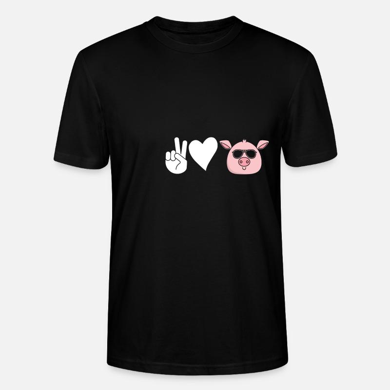 Schwein - Stanley/Stella Unisex Bio-T-Shirt CRAFTER - Schwarz