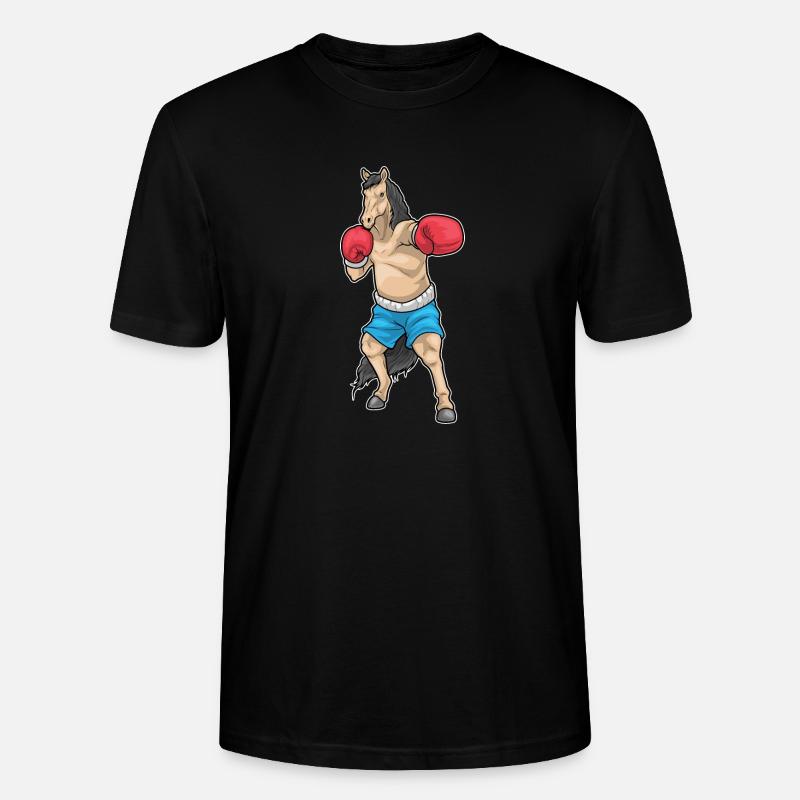 Pferd Boxer Boxhandschuhe Boxen - Stanley/Stella Unisex Bio-T-Shirt CRAFTER - Schwarz