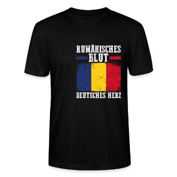 Rümänen Rumänisch Deutschland Rumänien - Stanley/Stella Unisex Bio-T-Shirt CRAFTER - Schwarz - Vorne - Alina (178cm) & Michal (187cm)