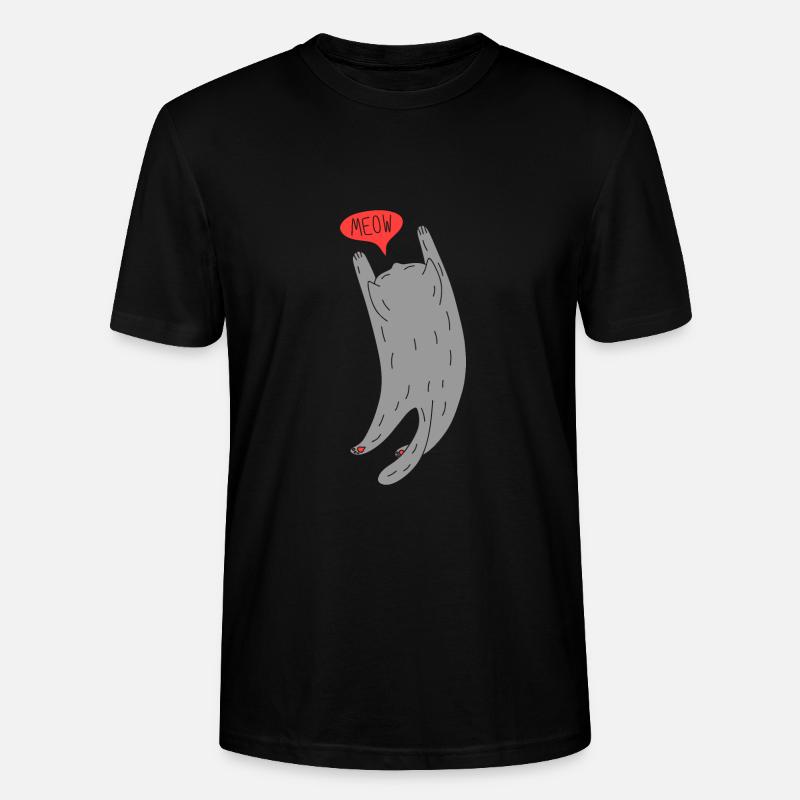 Graue Katze - Stanley/Stella Unisex Bio-T-Shirt CRAFTER - Schwarz