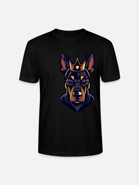 Doberman Dog Crown - Stanley/Stella CRAFTER Unisex Organic T-Shirt - black