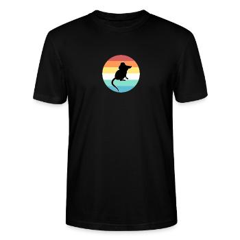 Maus - Stanley/Stella Unisex Bio-T-Shirt CRAFTER - Schwarz - Vorne - Alina (178cm) & Michal (187cm)