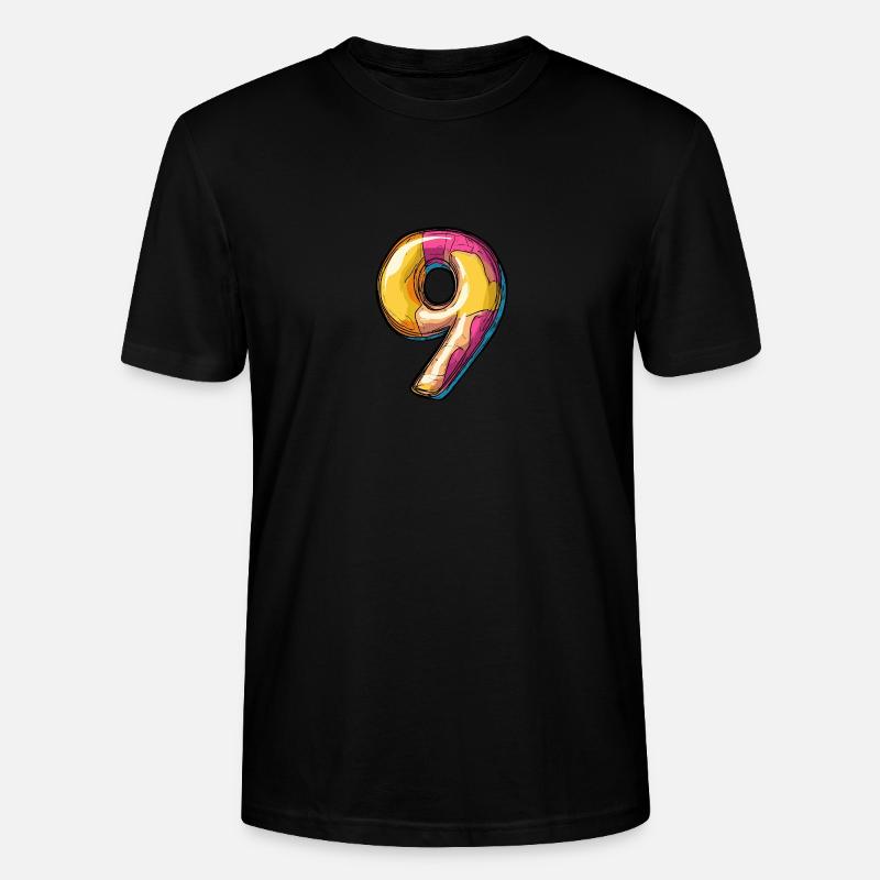 9 Zahl Comic - Stanley/Stella Unisex Bio-T-Shirt CRAFTER - Schwarz