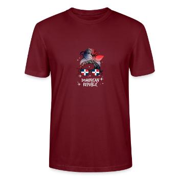 République dominicaine - T-shirt bio CRAFTER Stanley Stella Unisexe - bordeaux - Devant - Alina (178cm) & Michal (187cm)