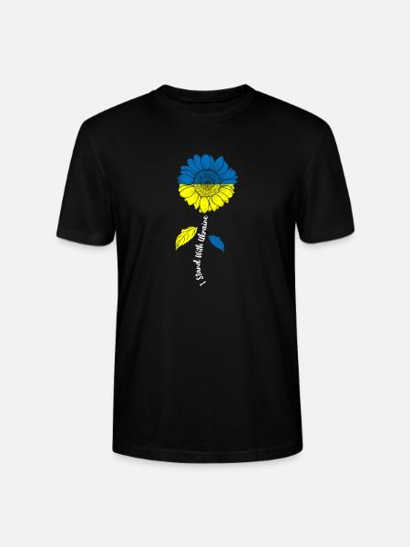 Ukraine Blüten Solidarität - Stanley/Stella Unisex Bio-T-Shirt CRAFTER - Schwarz