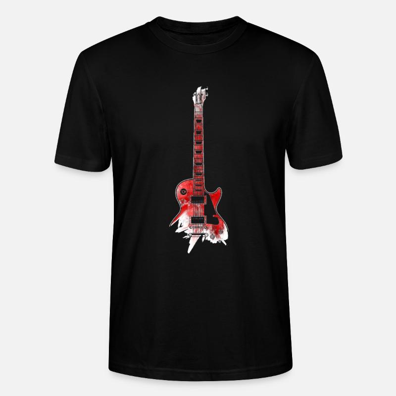 Red Guitar - Stanley/Stella Unisex Bio-T-Shirt CRAFTER - Schwarz