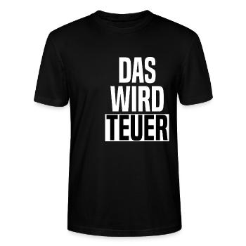 Handwerker T-Shirt Spruch Das wird teuer – Lustige - Stanley/Stella Unisex Bio-T-Shirt CRAFTER - Schwarz - Vorne - Alina (178cm) & Michal (187cm)