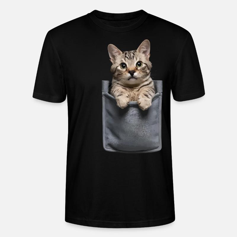 Chartreux-Katze in der Tasche Geschenk - Stanley/Stella Unisex Bio-T-Shirt CRAFTER - Schwarz