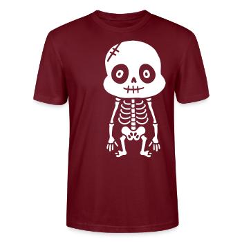 Skeleton - Stanley/Stella CRAFTER Unisex Organic T-Shirt - burgundy - Front - Alina (178cm) & Michal (187cm)