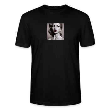 Pin Up Fille 2 - T-shirt bio CRAFTER Stanley Stella Unisexe - noir - Devant - Alina (178cm) & Michal (187cm)