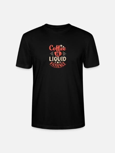 Coffee is liquid patience - Stanley/Stella CRAFTER Unisex Organic T-Shirt - black