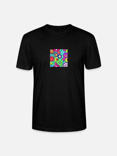 Flower Collage - Stanley/Stella Unisex Bio-T-Shirt CRAFTER - Schwarz
