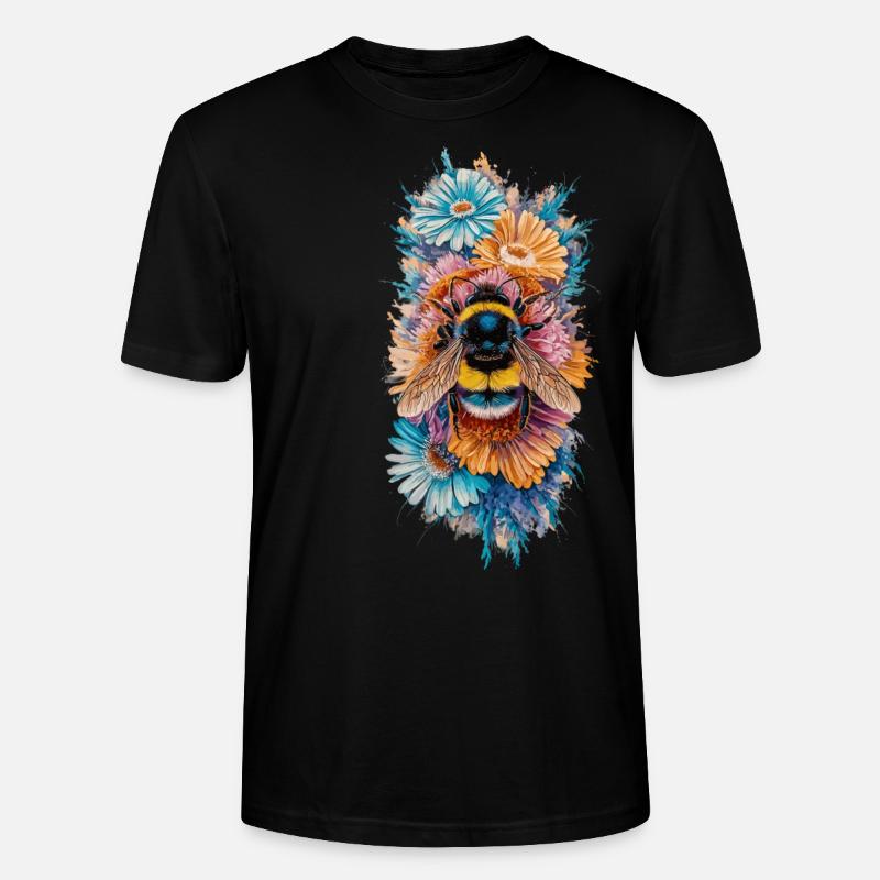 Bienen Blumen Bestäuben - Stanley/Stella Unisex Bio-T-Shirt CRAFTER - Schwarz