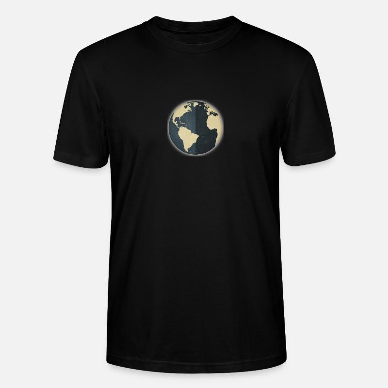 Monde globe terrestre - T-shirt bio CRAFTER Stanley Stella Unisexe - noir