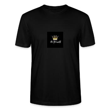 Be Yourself - Stanley/Stella CRAFTER Unisex Organic T-Shirt - black - Front - Alina (178cm) & Michal (187cm)