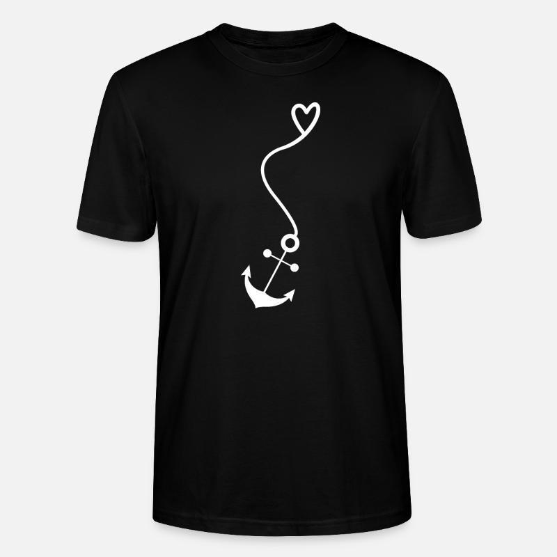 Ancre de cœur - T-shirt bio CRAFTER Stanley Stella Unisexe - noir