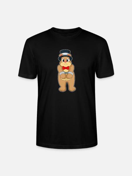 Bear Groom Handcuffs Wedding - Stanley/Stella CRAFTER Unisex Organic T-Shirt - black
