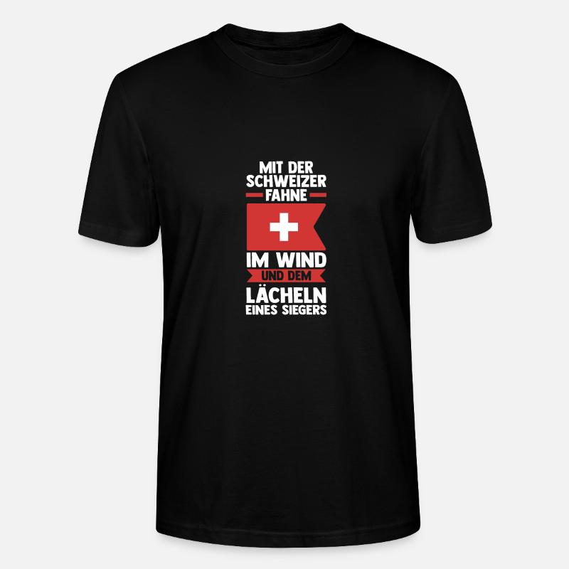 Schweizer Schweiz - Stanley/Stella Unisex Bio-T-Shirt CRAFTER - Schwarz