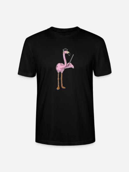 Flamingo Teacher Pointing Stick School - Stanley/Stella CRAFTER Unisex Organic T-Shirt - black