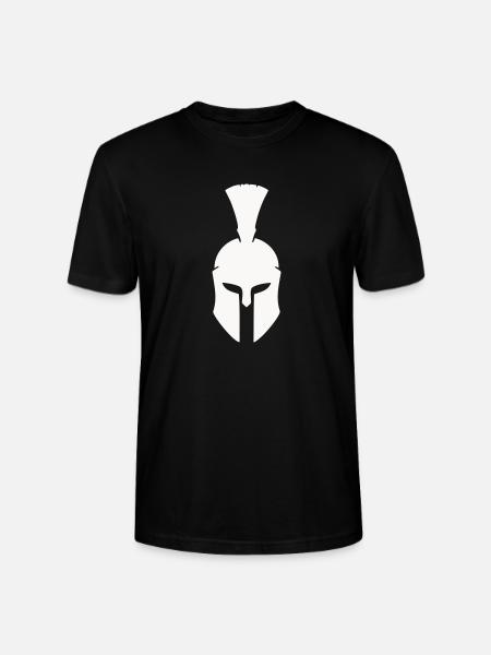 Spartanischer Helm Minimalismus - Stanley/Stella Unisex Bio-T-Shirt CRAFTER - Schwarz