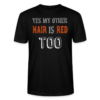 Ginger Rote Haare Frisur Lustig Witzig Spruch - Stanley/Stella Unisex Bio-T-Shirt CRAFTER - Schwarz - Vorne - Alina (178cm) & Michal (187cm)