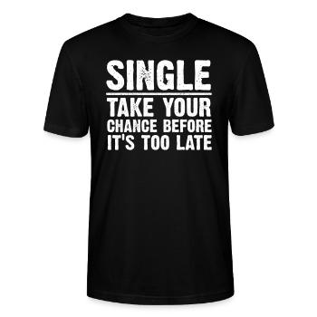 Single sucht Liebe - Geschenk f. Singles auf Suche - Stanley/Stella Unisex Bio-T-Shirt CRAFTER - Schwarz - Vorne - Alina (178cm) & Michal (187cm)
