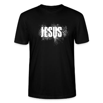 Jesus Christus - Stanley/Stella Unisex Bio-T-Shirt CRAFTER - Schwarz - Vorne - Alina (178cm) & Michal (187cm)