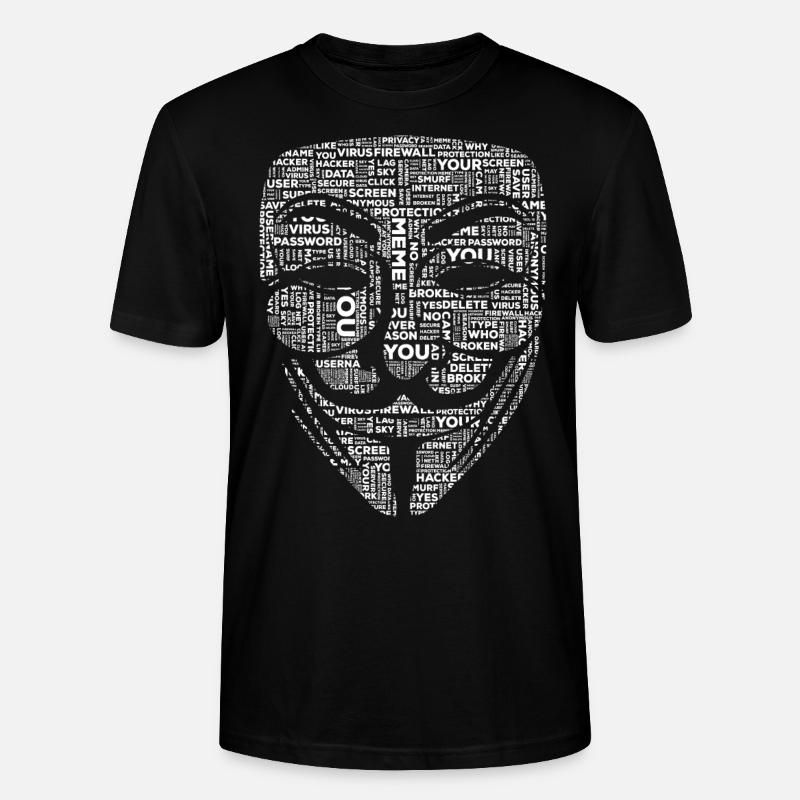 Anonymus Hacker - T-shirt bio CRAFTER Stanley Stella Unisexe - noir