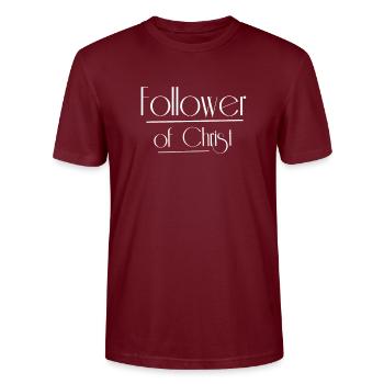 Follower of Christ - Stanley/Stella Unisex Bio-T-Shirt CRAFTER - Burgunderrot - Vorne - Alina (178cm) & Michal (187cm)