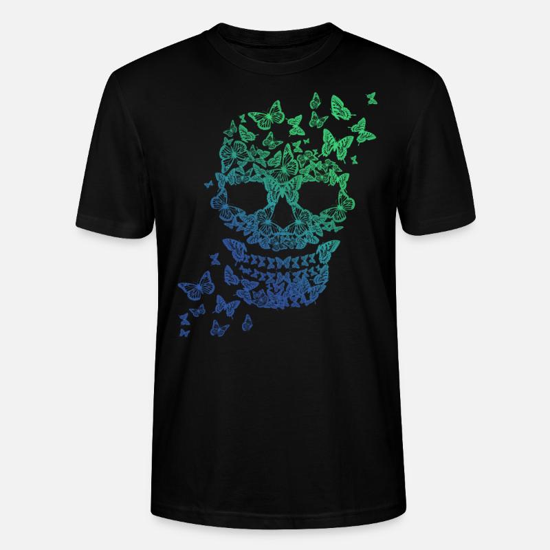 Schmetterling Schädel - Stanley/Stella Unisex Bio-T-Shirt CRAFTER - Schwarz