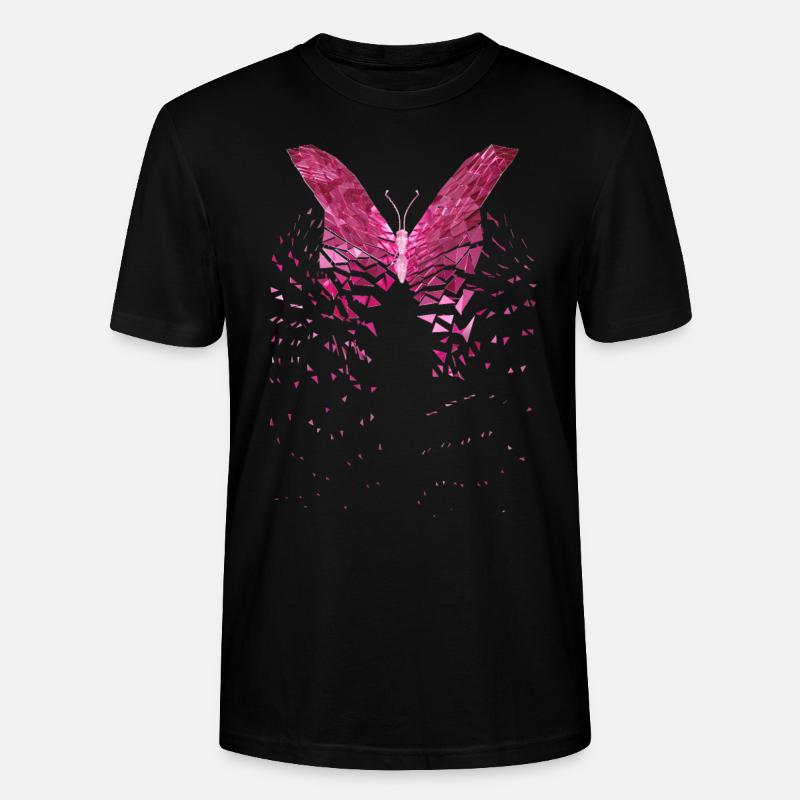 Aile rose papillon - T-shirt bio CRAFTER Stanley Stella Unisexe - noir