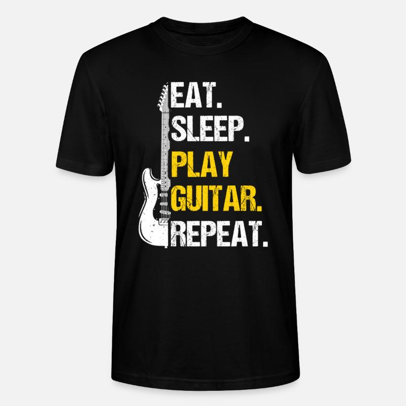 Eat Sleep Play Guitar Repeat - Stanley/Stella Unisex Bio-T-Shirt CRAFTER - Schwarz