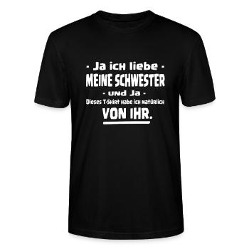 Schwester Brüder Bruder Sprüche Geburtstag - Stanley/Stella Unisex Bio-T-Shirt CRAFTER - Schwarz - Vorne - Alina (178cm) & Michal (187cm)