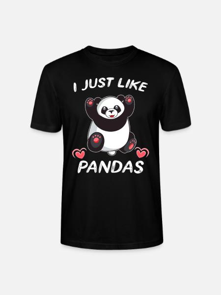 Cute panda i love pandas - Stanley/Stella CRAFTER Unisex Organic T-Shirt - black