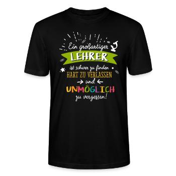 Grossartiger Lehrer - Geschenk Grundschule Klasse - Stanley/Stella Unisex Bio-T-Shirt CRAFTER - Schwarz - Vorne - Alina (178cm) & Michal (187cm)