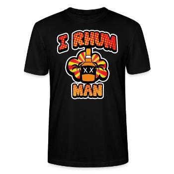 Ich Rum Mann - Stanley/Stella Unisex Bio-T-Shirt CRAFTER - Schwarz - Vorne - Alina (178cm) & Michal (187cm)