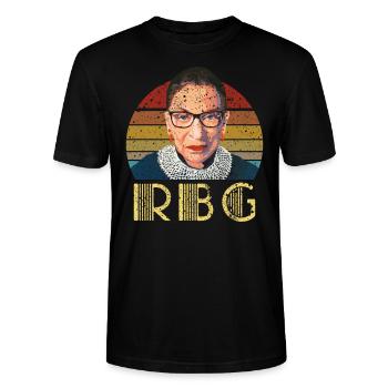 Vintage Rbg Ruth Bader - Stanley/Stella Unisex Bio-T-Shirt CRAFTER - Schwarz - Vorne - Alina (178cm) & Michal (187cm)