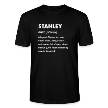 Conception de cadeau de nom de Stanley pour homme - T-shirt bio CRAFTER Stanley Stella Unisexe - noir - Devant - Alina (178cm) & Michal (187cm)