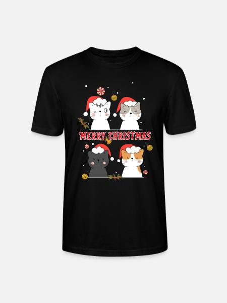 joyeux noël chat - T-shirt bio CRAFTER Stanley Stella Unisexe - noir