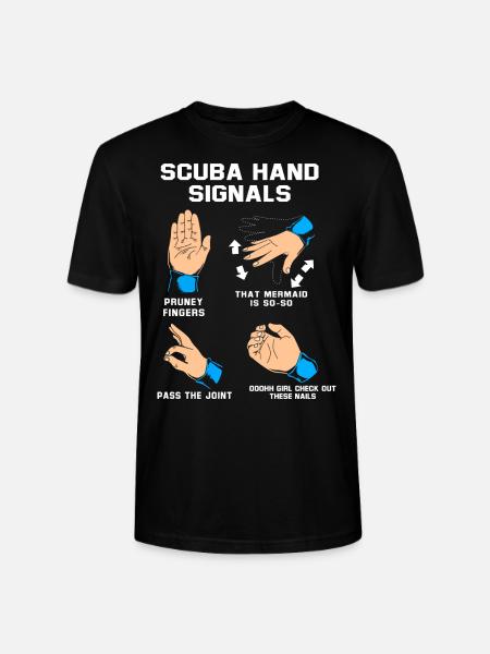 Diver Hand Sign Scuba Diving - Stanley/Stella CRAFTER Unisex Organic T-Shirt - black